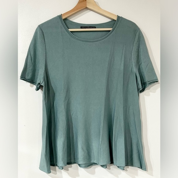 Peruvian Connection Pima Cotton Swing Knit‎ Tee in Teal Blue L - Picture 1 of 4